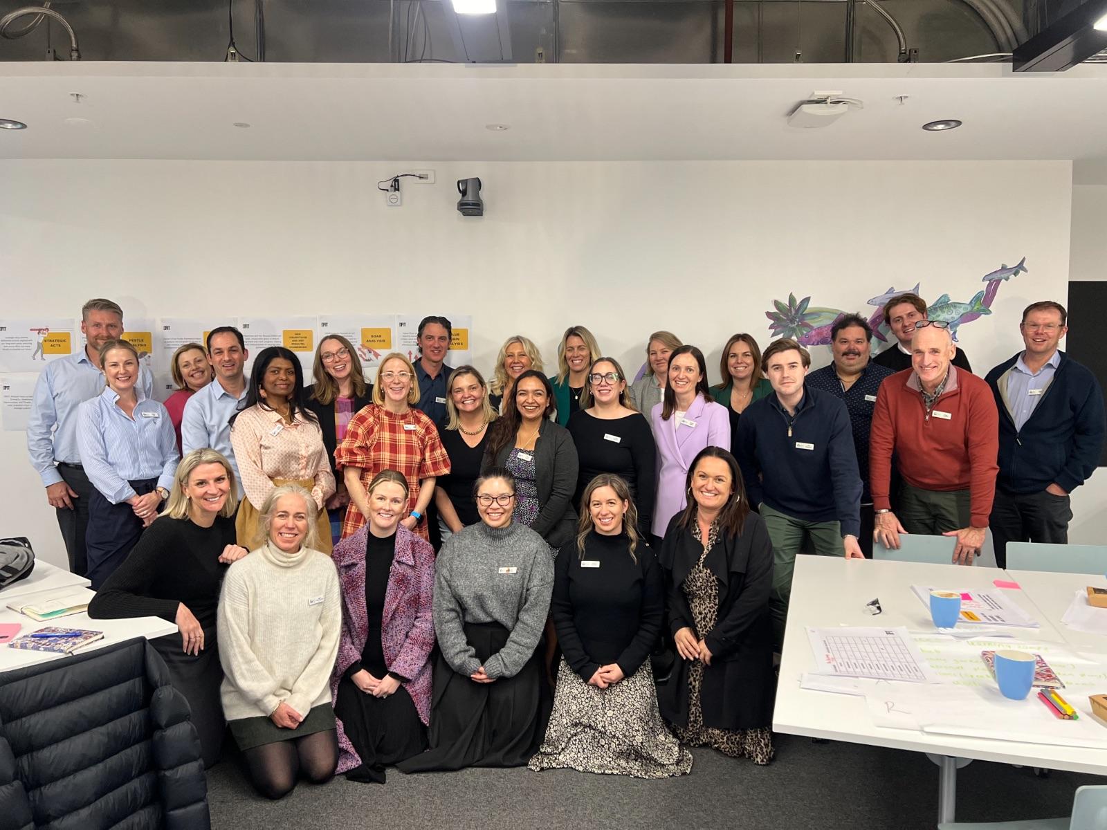 A full cohort at the end of a session